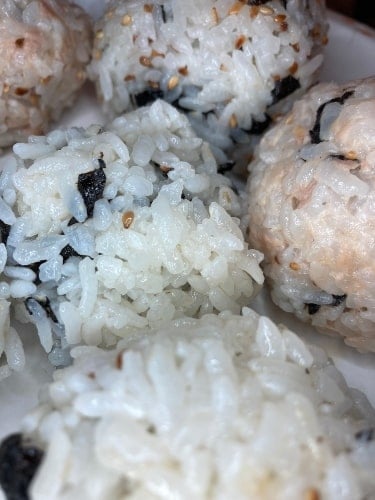 Closeup Picture of Korean Asian Rice Balls