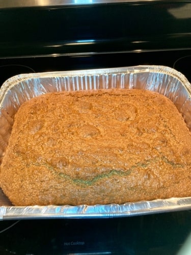 Jamaican Toto Cake straight of the oven.