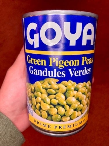 Canned Jamaican pigeon peas.